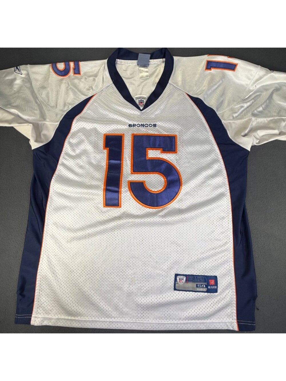 VTG Denver Broncos Tim Tebow 15 Road White Football Jersey Mens XL NFL Reebok